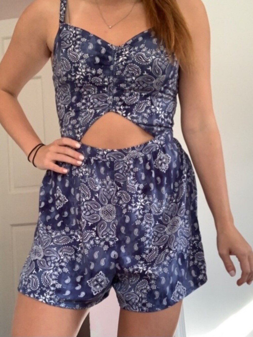 Hollister Paisley Cutout Romper
